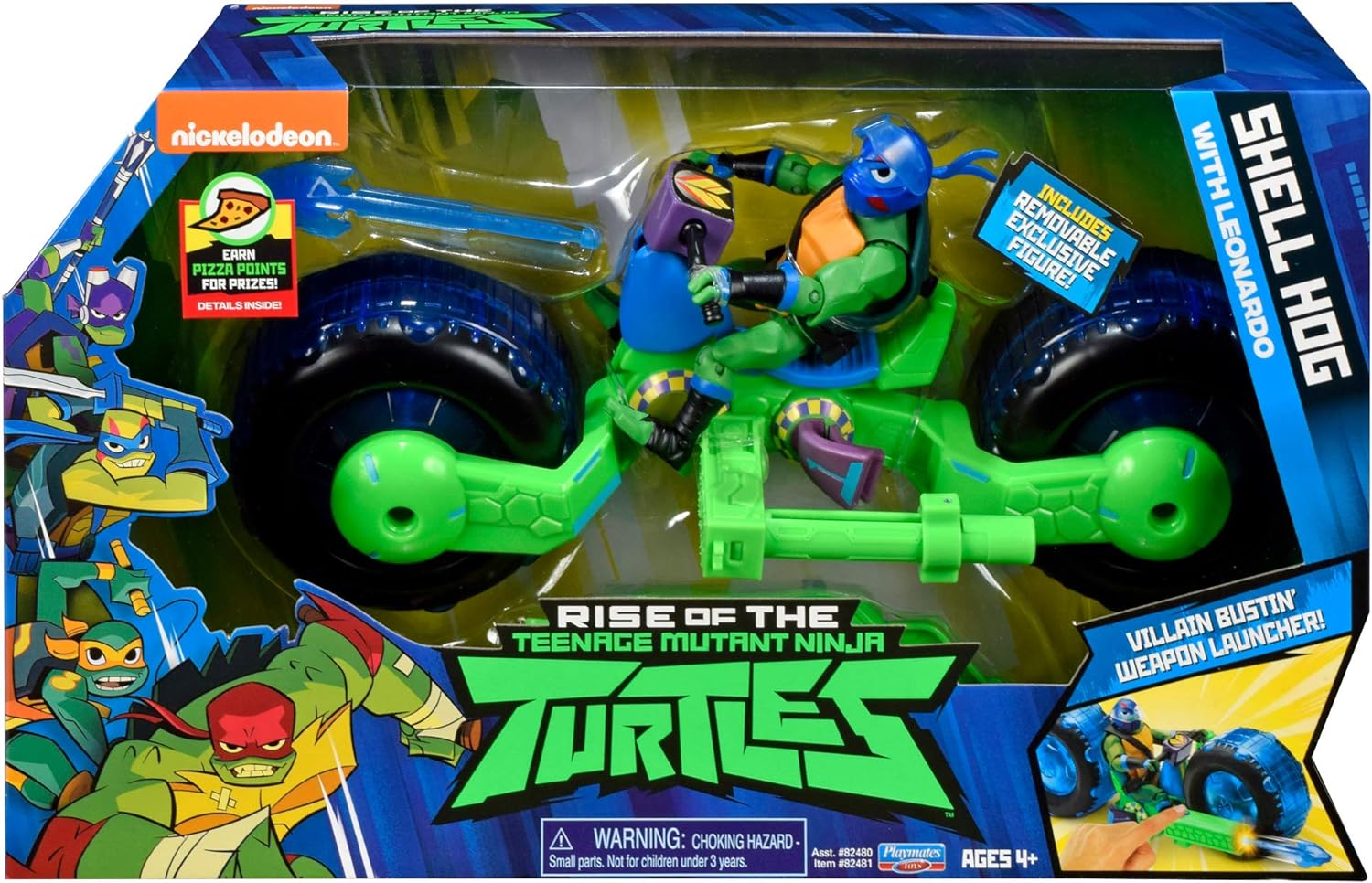 Rise of The Teenage Mutant Ninja Turtles Shell Hog with Exclusive Leonardo Action Figure