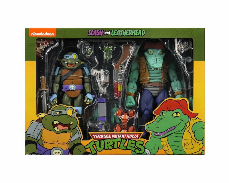 NECA Teenage Mutant Ninja Turtles Leatherhead and Slash 2-Pack Cartoon Set
