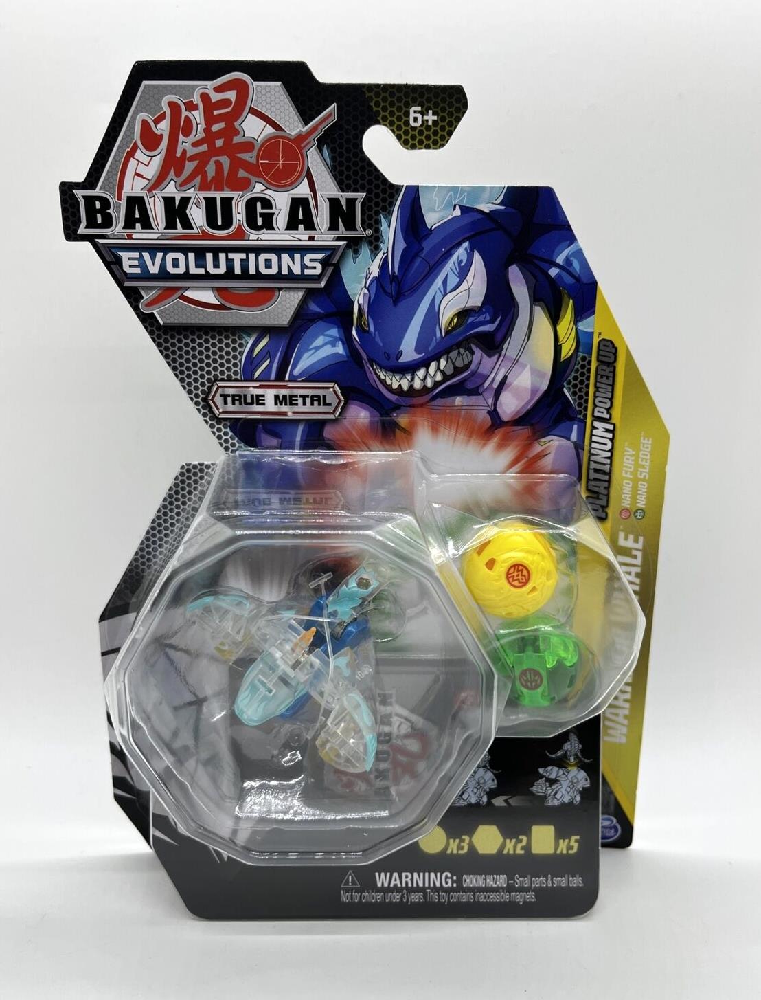 Bakugan Evolutions Diamond Platinum Power Up Warrior Whale Nano Fury Nano Sledge