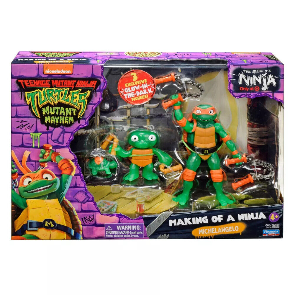 Teenage Mutant Ninja Turtles Mutant Mayhem Making of a Ninja Michelangelo Action Figure Set