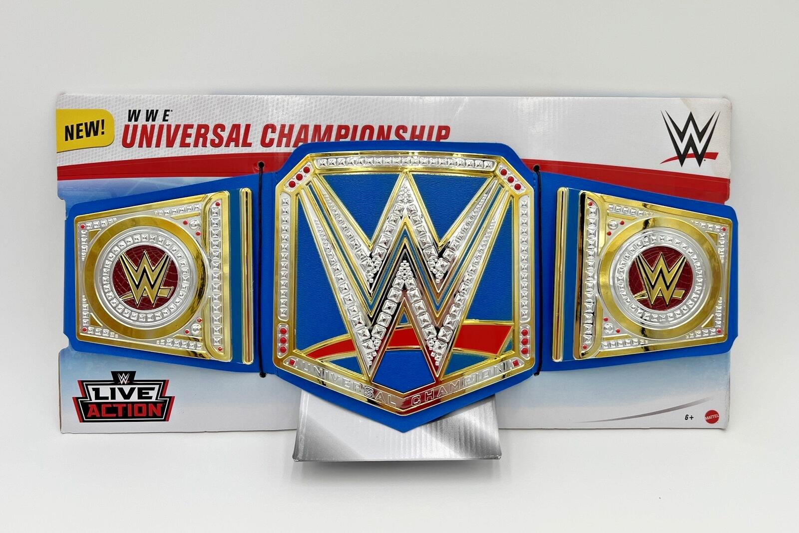 WWE Blue Universal Championship Belt Mattel Toy Smackdown Reigns Wyatt DMG PKG
