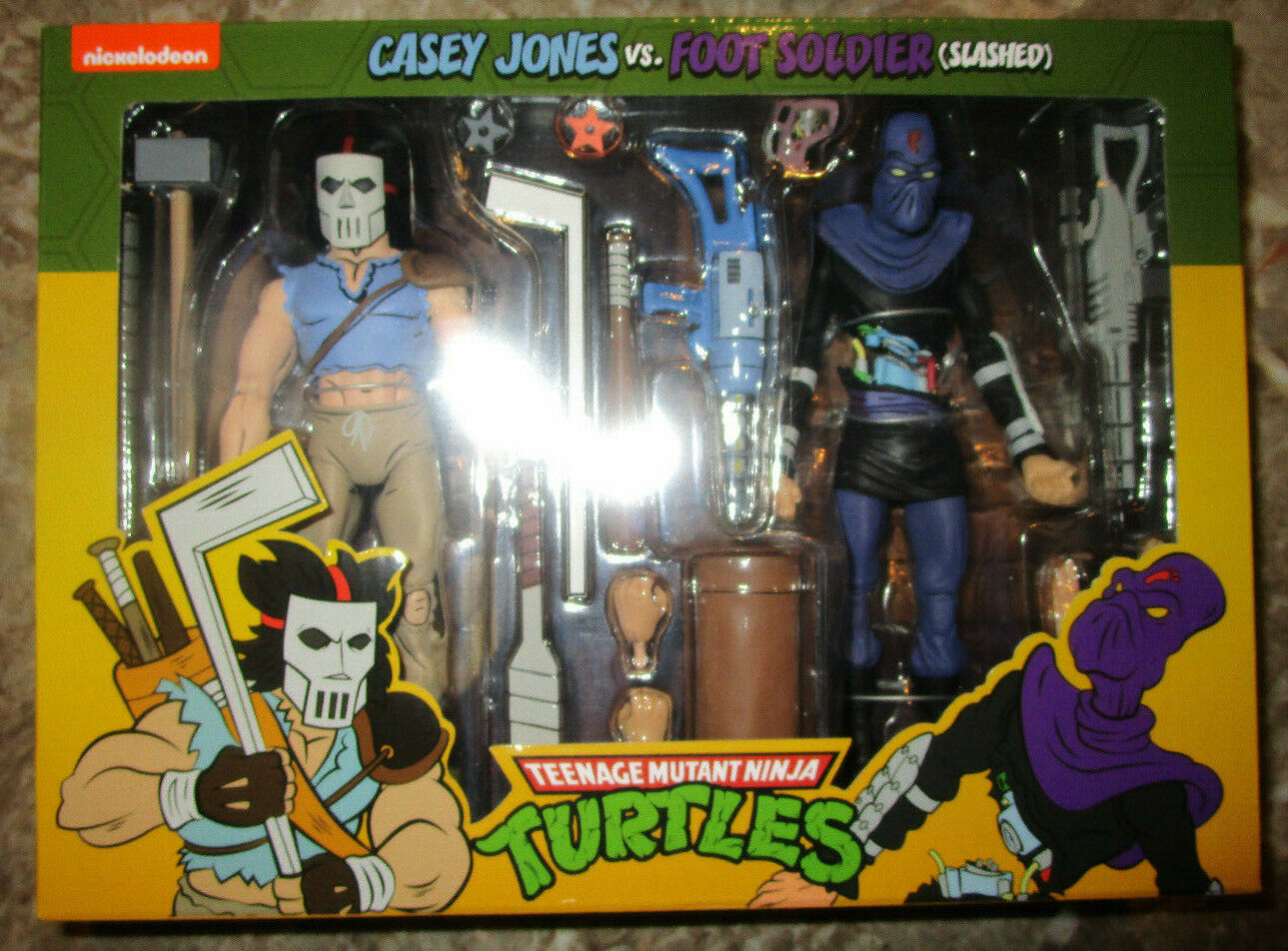 NECA Teenage Mutant Ninja Turtles Casey Jones vs Foot Soldier Slashed 2-Pack Set