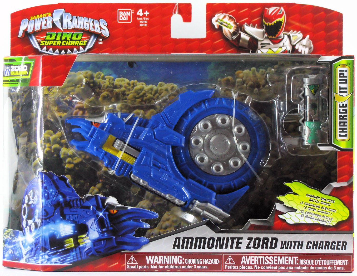 Power Rangers Dino Super Charge Ammonite Zord with Charger